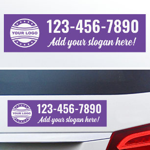 Simple Business Slogan Logo Modern Purple White Car Magnet