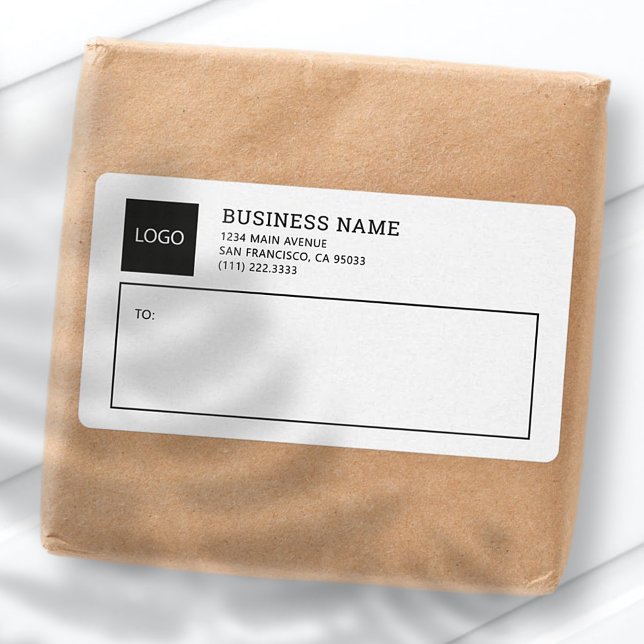 Simple Business Square Logo Shipping Labels (Creator Uploaded)