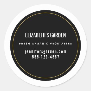 Simple Business Sticker On Black Background by Mirribug at Zazzle