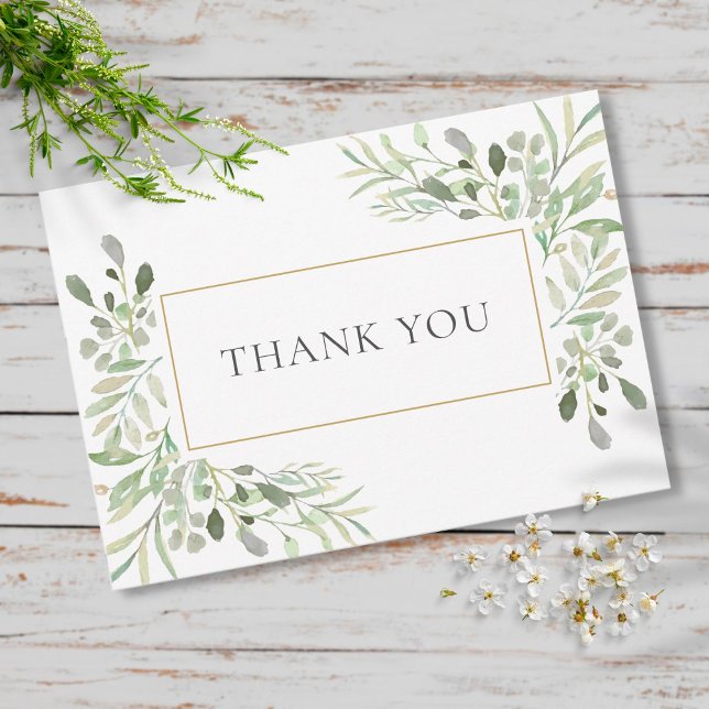 Simple Business Thank You Botanical Watercolor Card (Creator Uploaded)