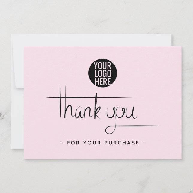 Simple Business Thank You Card - Add Logo (Front)