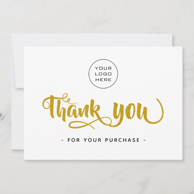 Simple Business Thank You Card - Add Logo (Front)