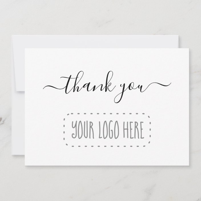 Simple Business Thank You Card Add Logo Zazzle Simple Business Thank You Card Add