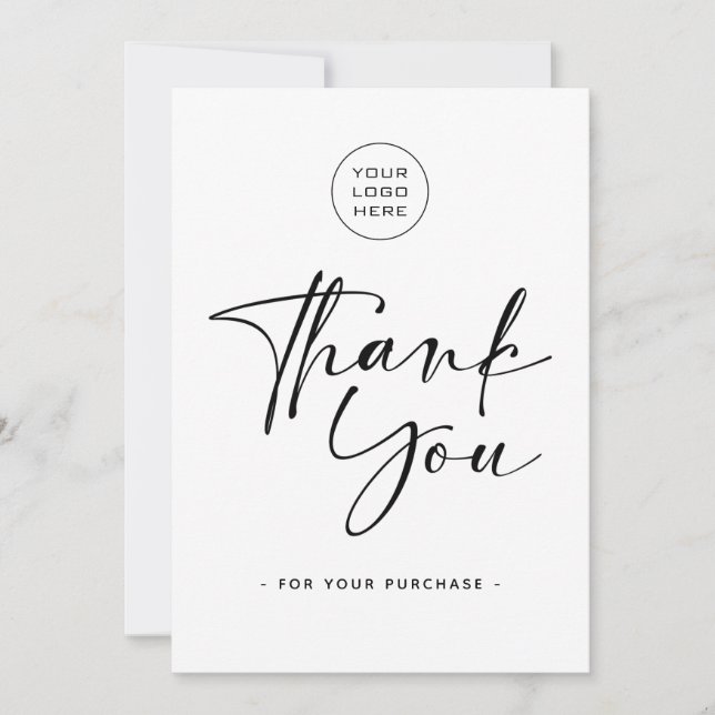 Simple Business Thank You Card - Add Logo (Front)