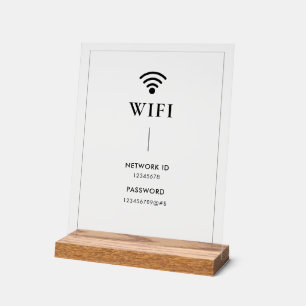 Simple Business Wifi Password and Network Acrylic Sign