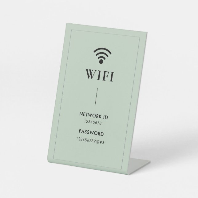 Simple Business  Wifi Password and Network  Pedestal Sign (Front)