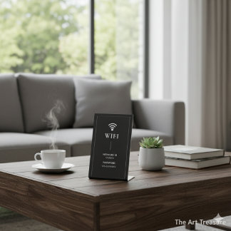 Simple Business Wifi Password and Network Pedestal Sign