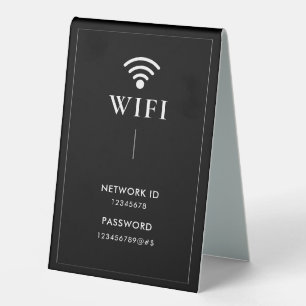 Simple Business  Wifi Password and Network  Table Tent