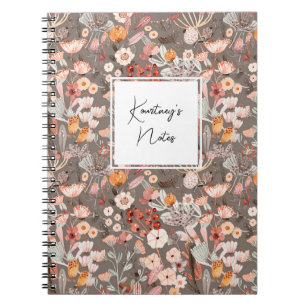 Simple but Elegant Personalized Floral Notebook