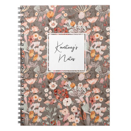 Simple but Elegant Personalized Floral Notebook
