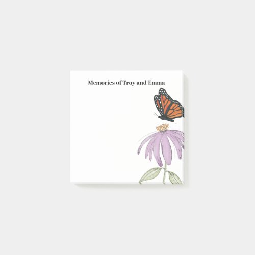 Simple Butterfly Coneflower Post_it Notes