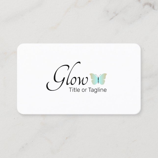 Simple Butterfly Esthetician Beauty Spa Logo Business Card (Front)