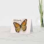 [ Thumbnail: Simple Butterfly Funeral Sympathy Card ]