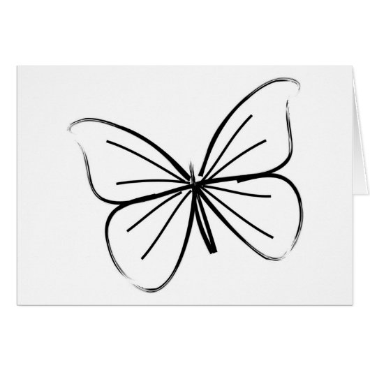 Simple Butterfly Line Drawing Cards (Front Horizontal)