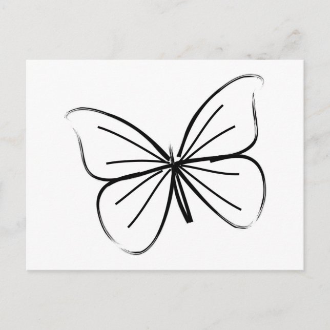 Simple Butterfly Line Drawing Postcard (Front)