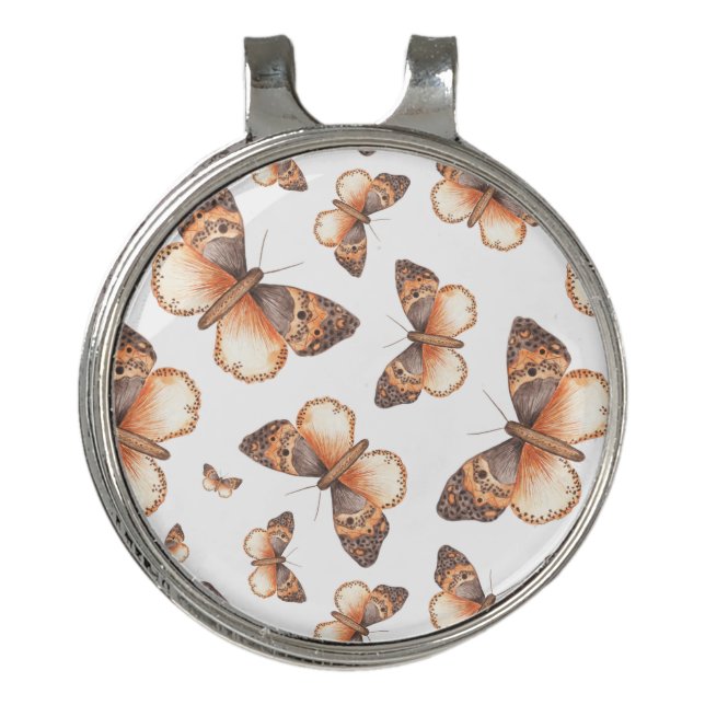 Simple Butterfly Nail Art Golf Hat Clip (Front)