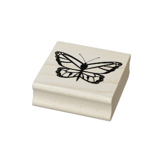 Simple Butterfly Shape Rubber Stamp