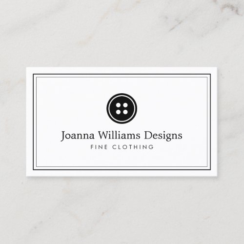 Simple Button Logo Seamstress Tailor Business Card