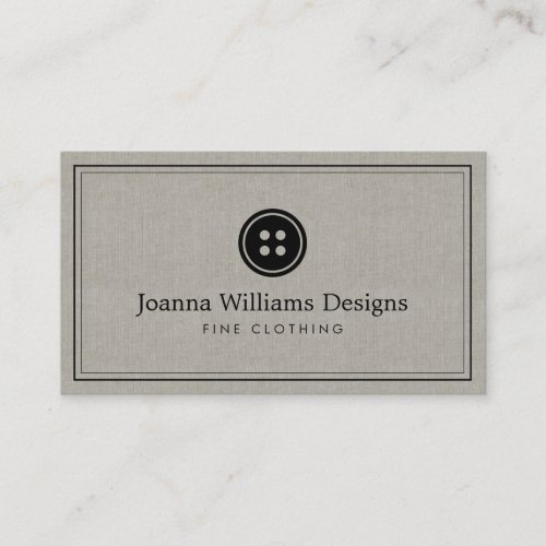 Simple Button Logo Seamstress Tailor Linen Business Card