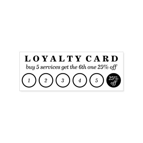 Simple Buy five get Discounts Loyalty Rubber Stamp