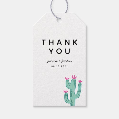 Simple Cactus Wedding Thank You Favor Gift Tags