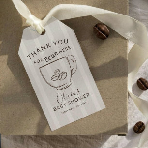 Simple Cafe Baby Thank You For Bean Here Gift Tags