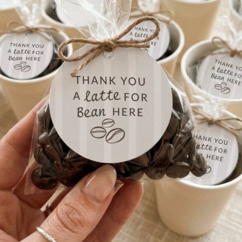 Simple cafe themed baby Shower Thank You Favor Tag
