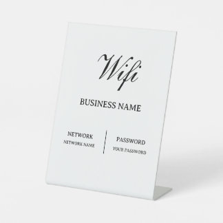 Simple Cafe Wifi Password Pedestal Sign