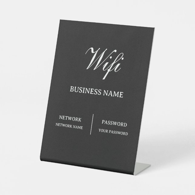 Simple Cafe Wifi Password Pedestal Sign (Front)