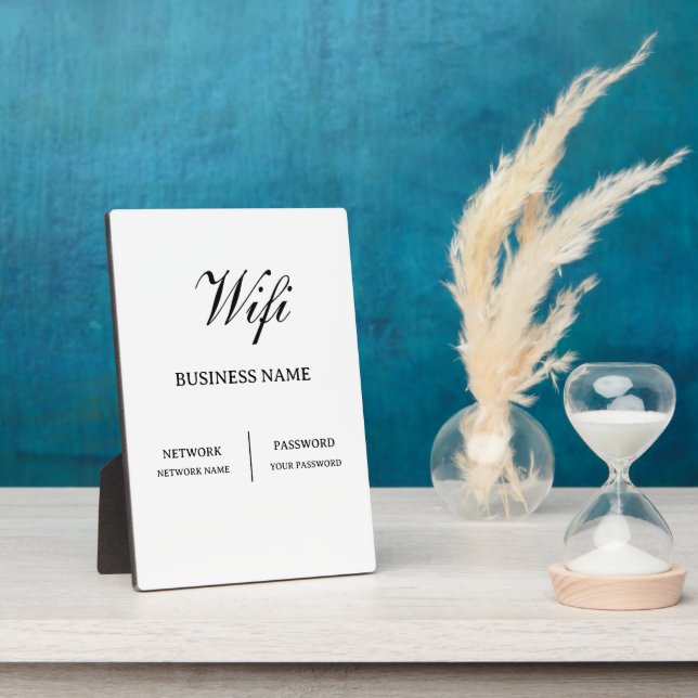 Simple Cafe Wifi Password Plaque (Side)