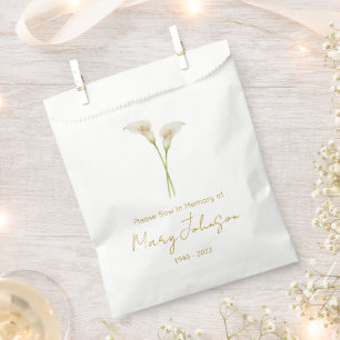 Simple Calla lily Seed packet Funeral Favor Bag