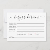 Simple Calligraphy Baby Predictions Card