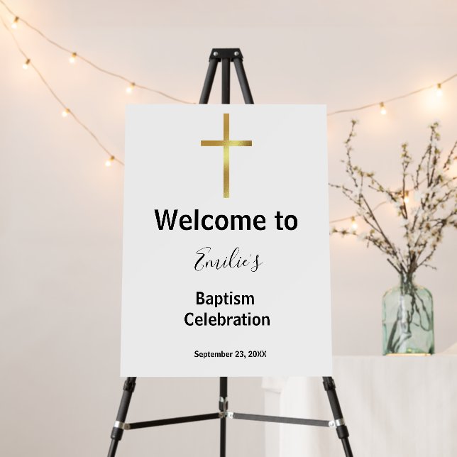 Simple calligraphy baptism party decor foam board (In Situ (Stand))