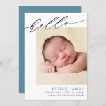 Simple Calligraphy Birth Announcement at Zazzle