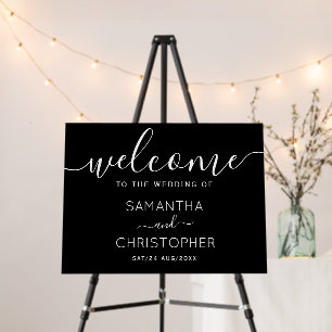 Simple Calligraphy Black & White Wedding Sign