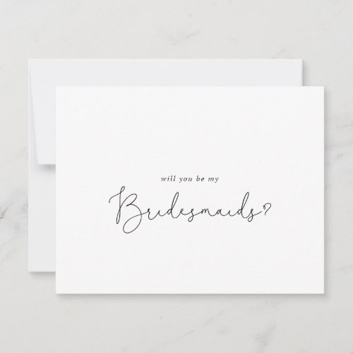 Simple Calligraphy Bridesmaid Proposal Note Card