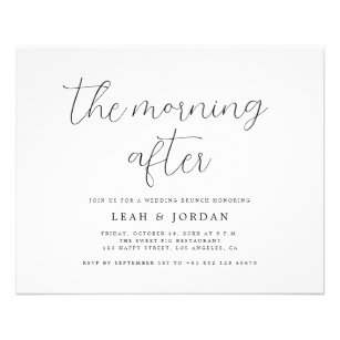 Simple Calligraphy Budget Morning After Wedding Flyer
