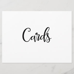 Simple Calligraphy "Cards" Wedding Sign Invitation