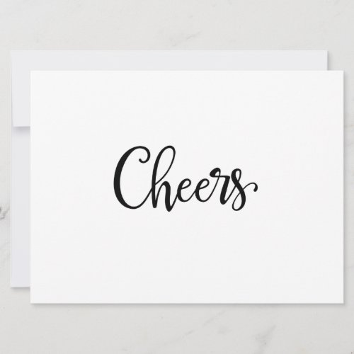 Simple Calligraphy  Cheers Wedding Bar Sign