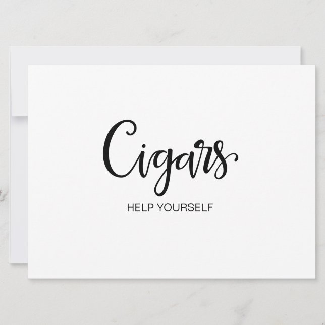 Simple Calligraphy | "Cigars" Wedding sign (Front)