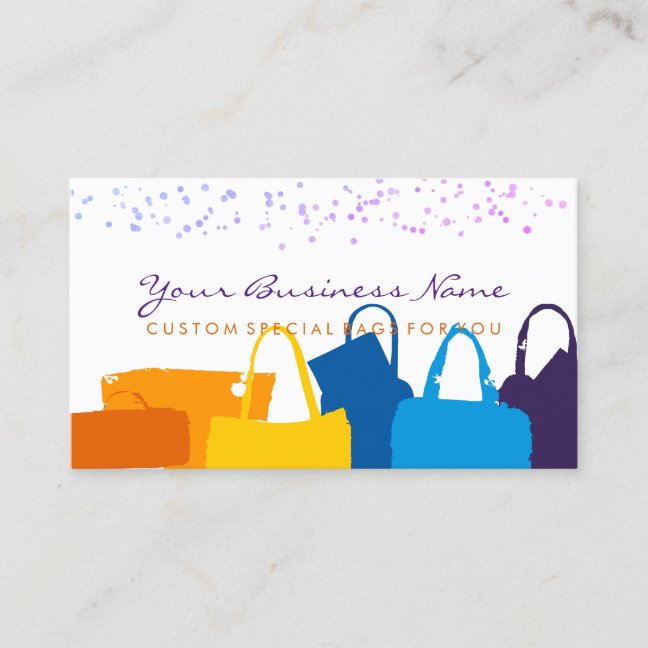 Simple Calligraphy Classy Fashion consultant Bags Business Card