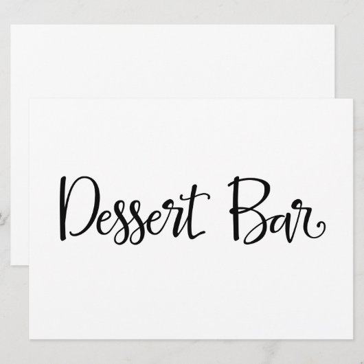 Simple Calligraphy | "Dessert Bar" Reception Sign (Front/Back)