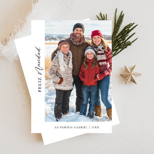Simple Calligraphy Feliz Navidad Christmas Photo Holiday Card