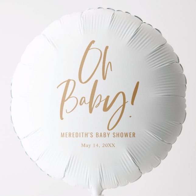 Simple Calligraphy Gender Neutral Baby Shower Balloon (Front)