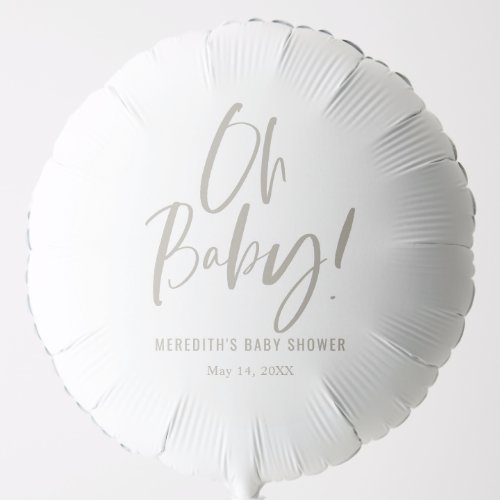 Simple Calligraphy Gender Neutral Baby Shower Balloon