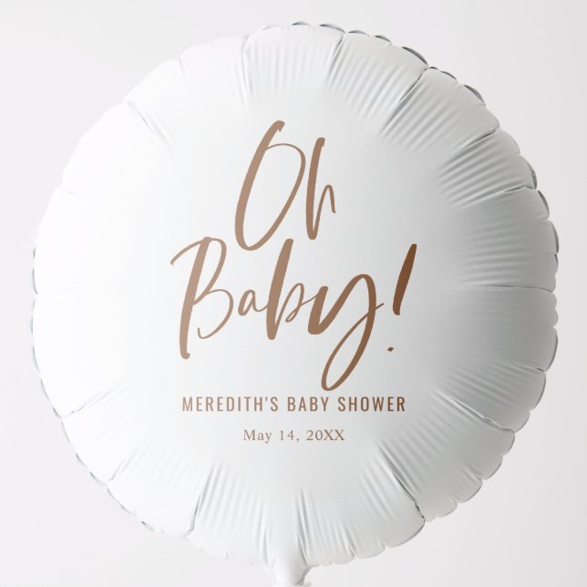 Simple Calligraphy Gender Neutral Baby Shower Balloon (Front)