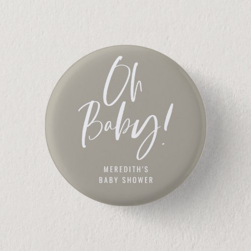 Simple Calligraphy Gender Neutral Baby Shower Button