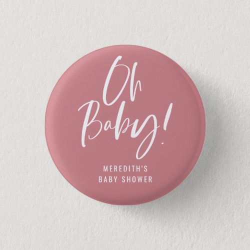 Simple Calligraphy Gender Neutral Baby Shower Button