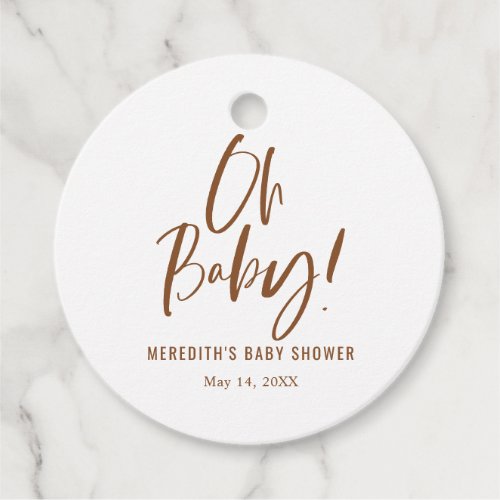Simple Calligraphy Gender Neutral Baby Shower Favor Tags