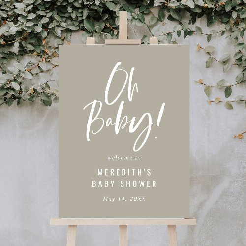 Simple Calligraphy Gender Neutral Baby Shower Foam Board